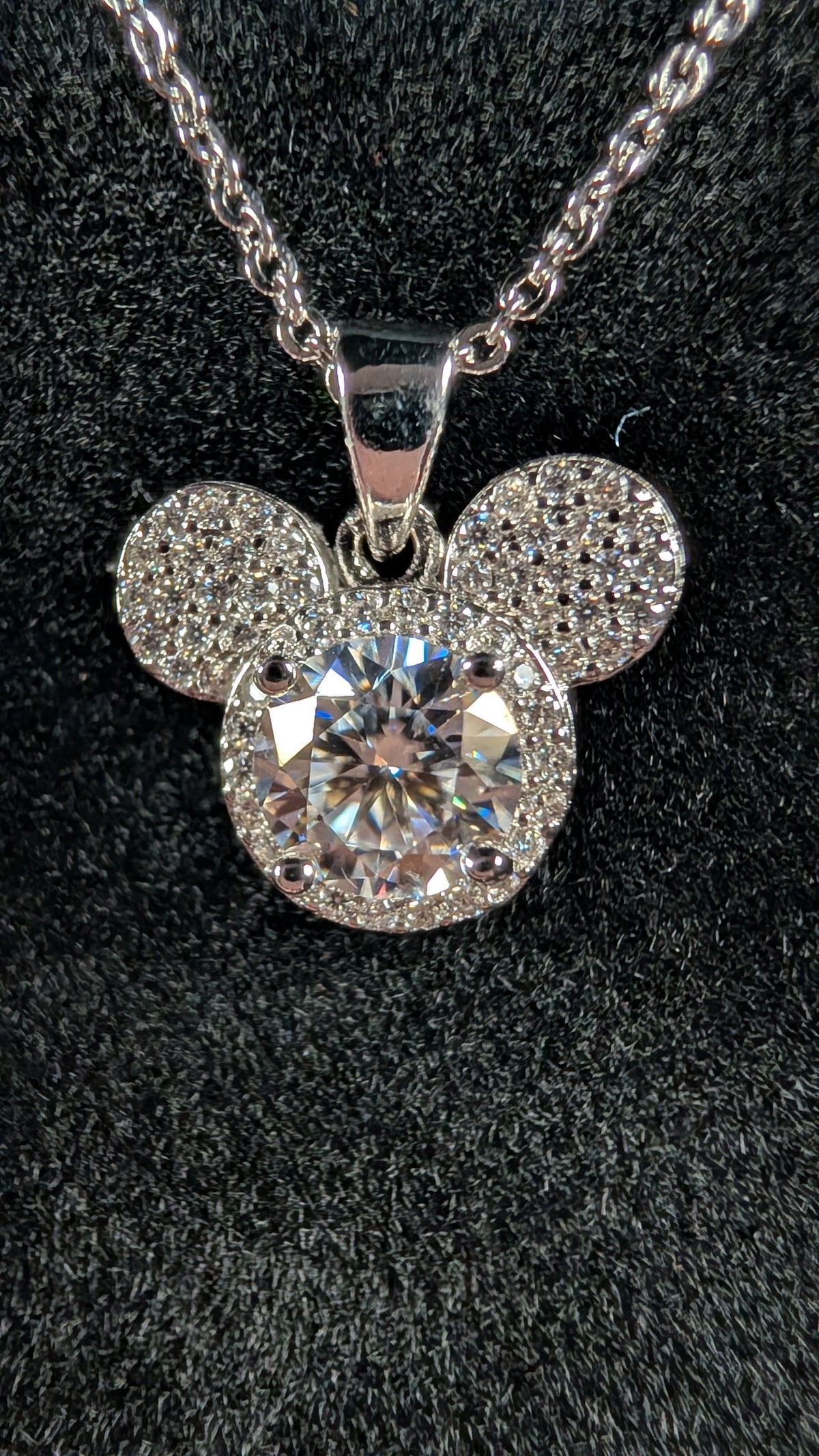 Galactic Ice Moissanite Round Cut 1ct Pendant Necklace