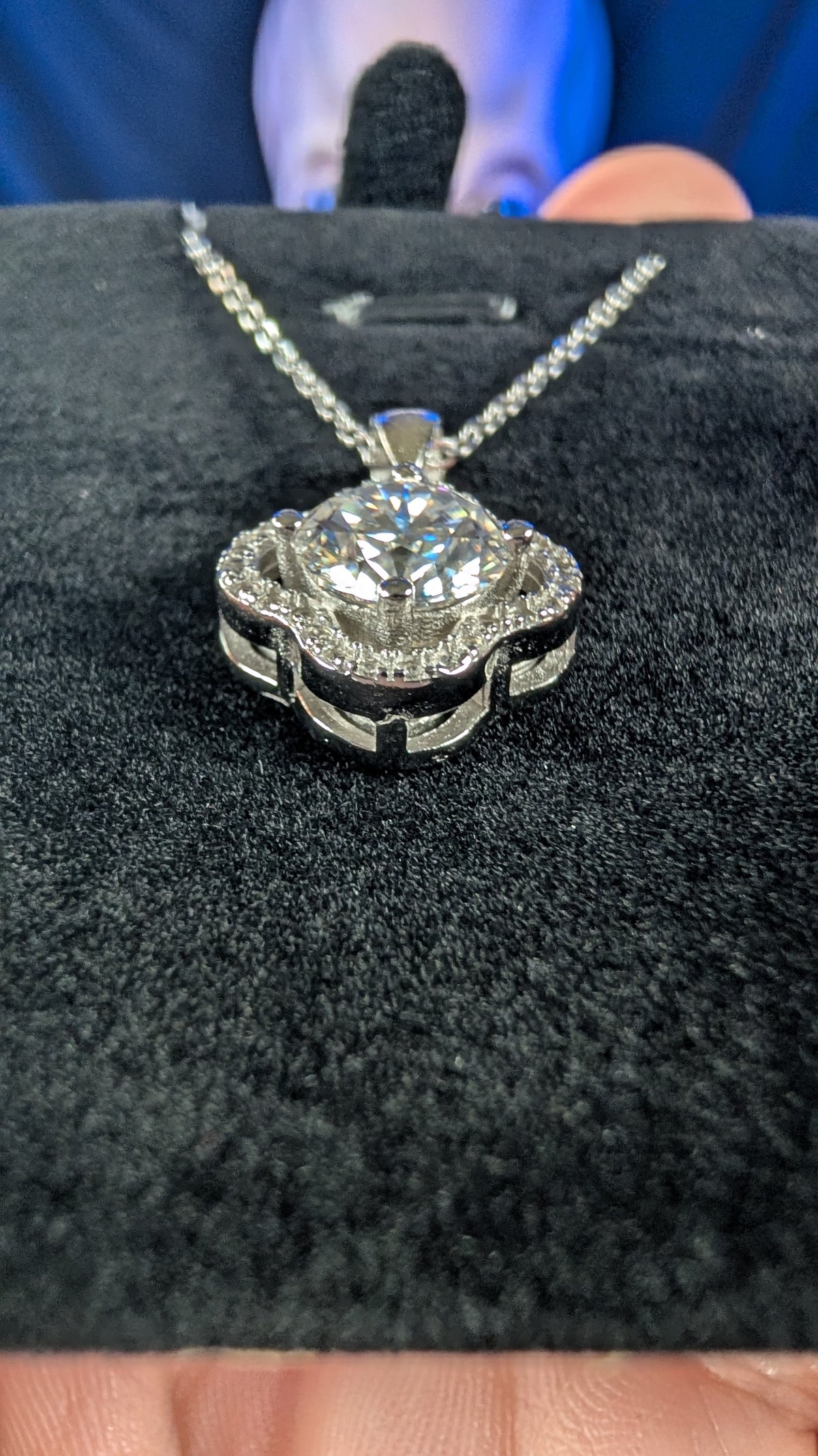 Galactic Ice 2CT Moissanite Nova Clover Pendant