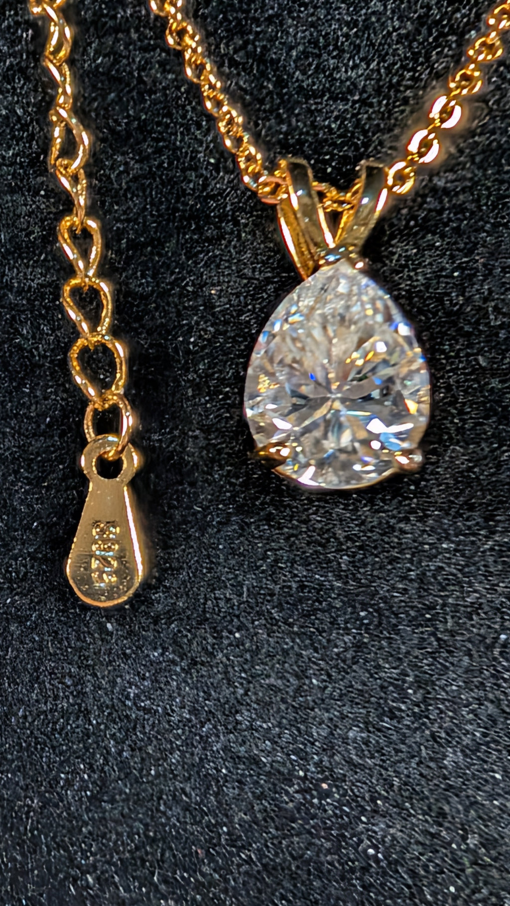 Galactic Ice 1.5CT Moissanite Cosmic Teardrop S925 Sterling Silver Necklace