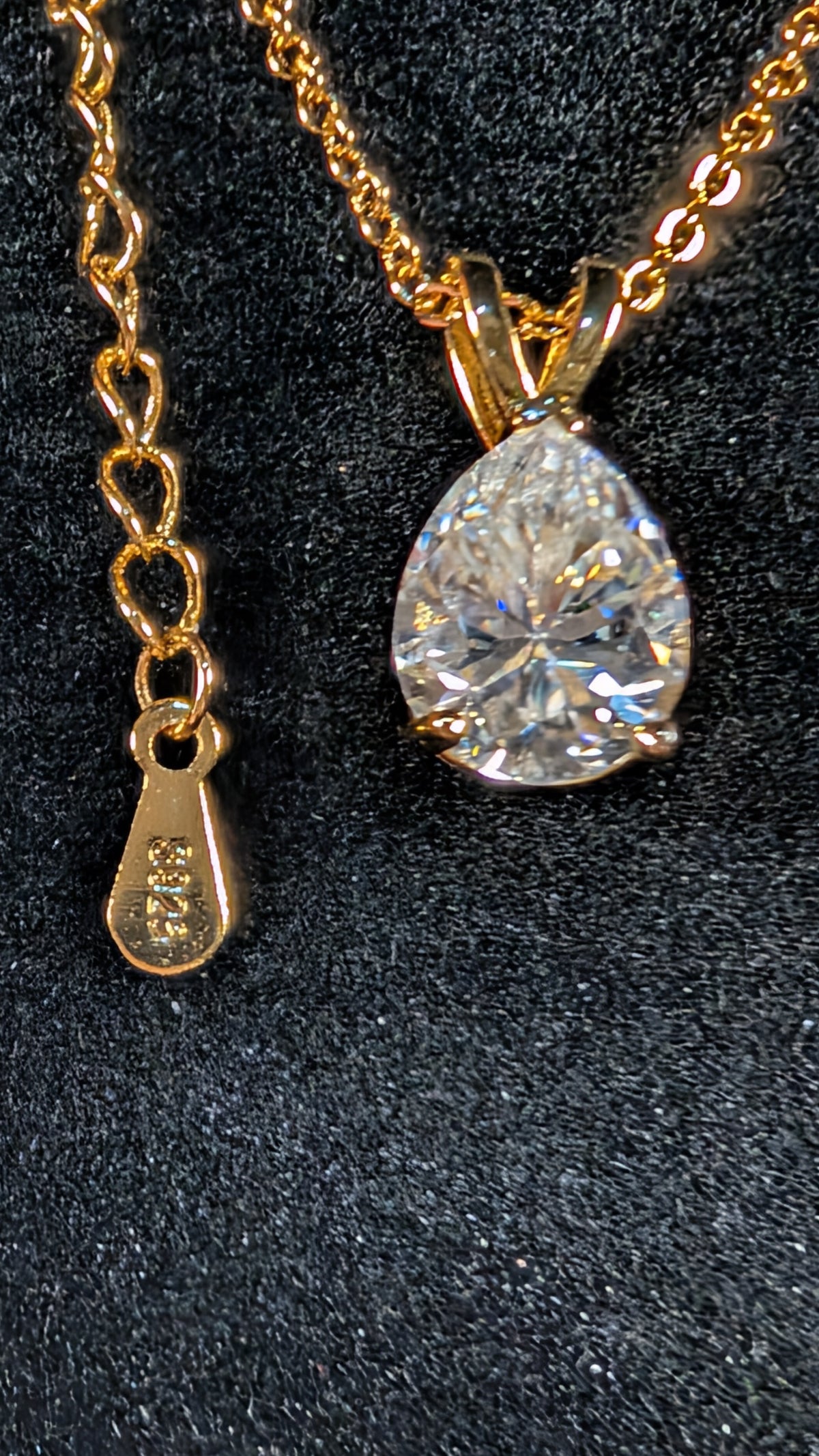 Galactic Ice 1.5CT Moissanite Cosmic Teardrop S925 Sterling Silver Necklace