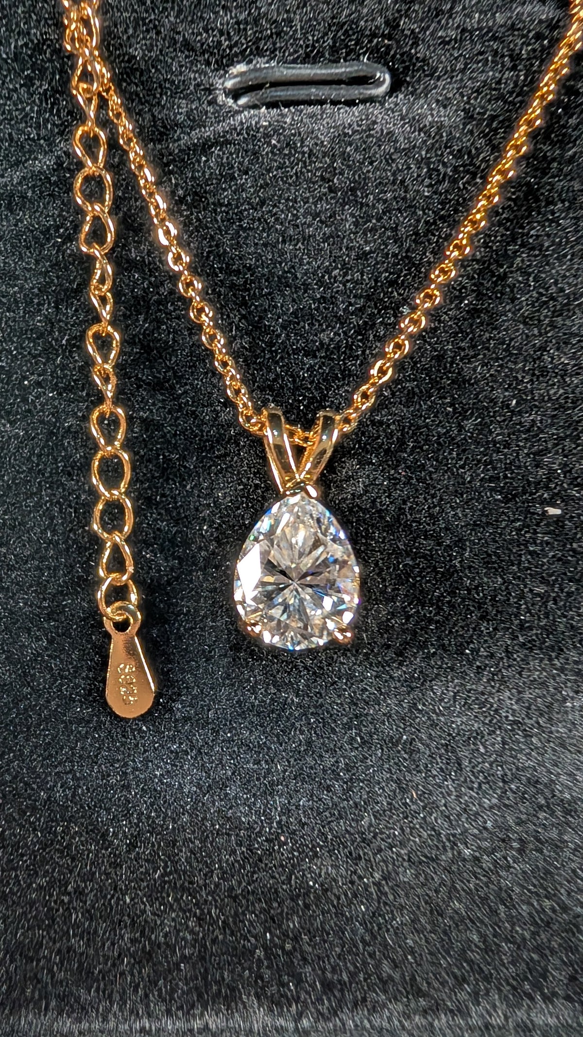 Galactic Ice 1.5CT Moissanite Cosmic Teardrop S925 Sterling Silver Necklace