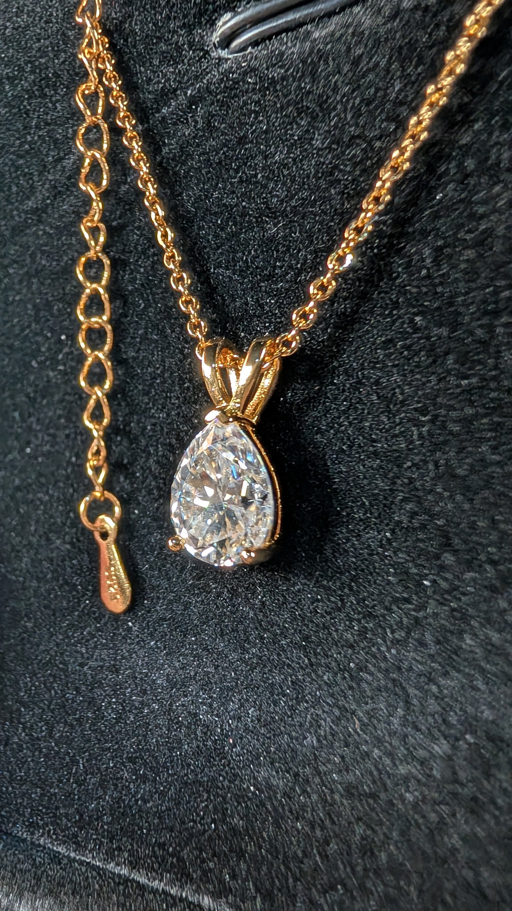 Galactic Ice 1.5CT Moissanite Cosmic Teardrop S925 Sterling Silver Necklace
