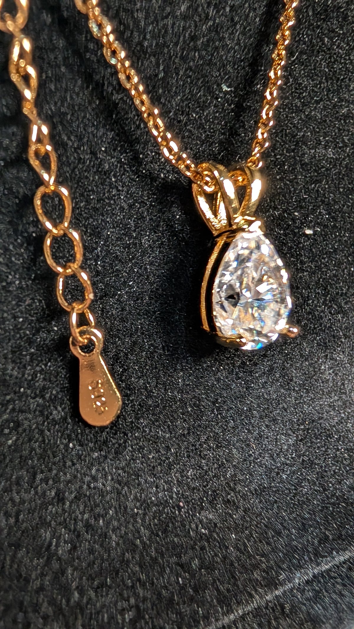 Galactic Ice 1.5CT Moissanite Cosmic Teardrop S925 Sterling Silver Necklace