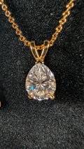 Galactic Ice 1.5CT Moissanite Cosmic Teardrop S925 Sterling Silver Necklace