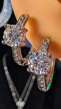 Galactic Ice 1CT Moissanite Supernova Orbit Hoops S925 Sterling Silver Snap Back