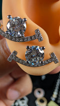 Glactic Ice 1CT Moissanite Cosmic Horizon Earrings S925 Sterling Silver