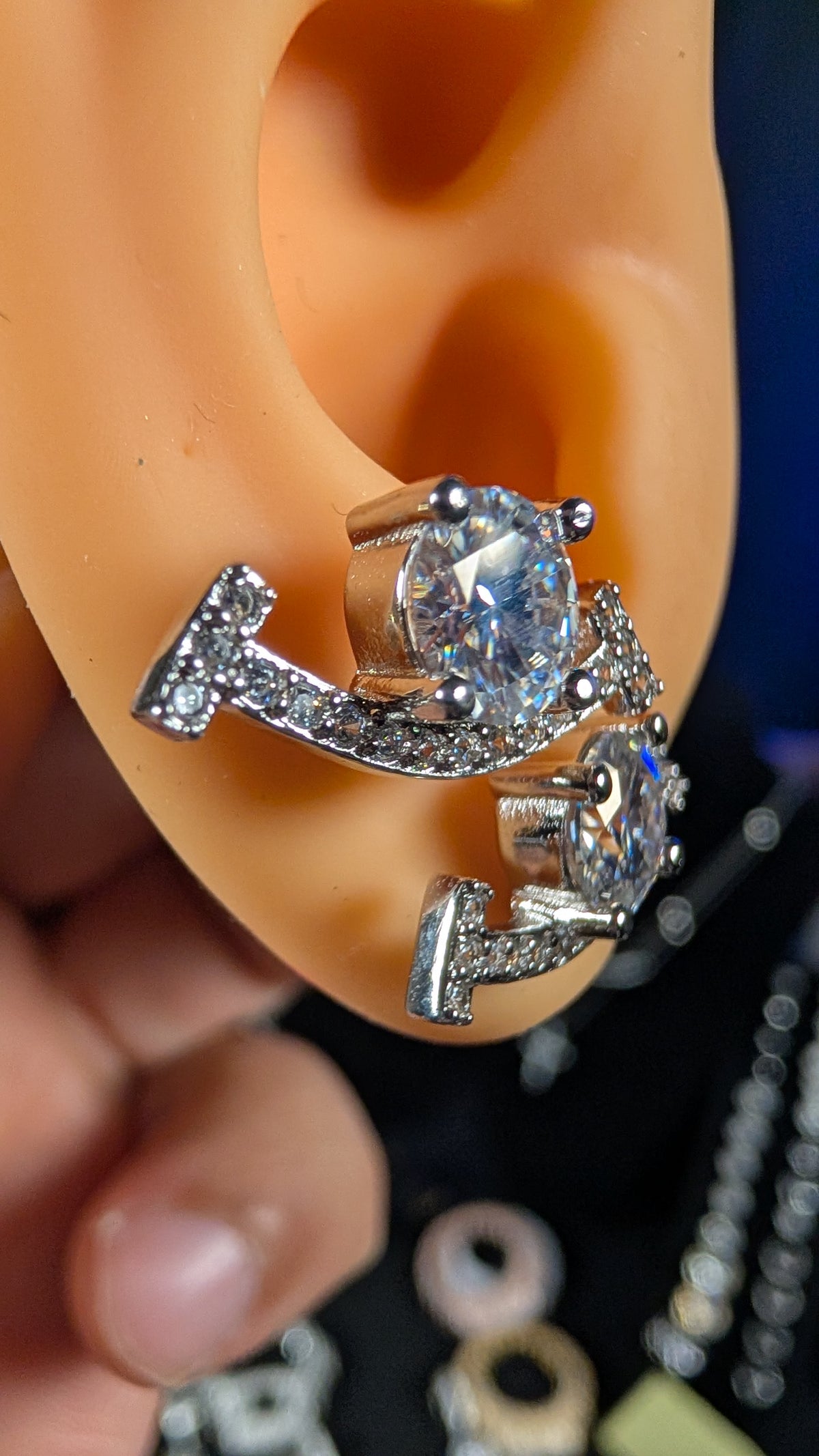 Glactic Ice 1CT Moissanite Cosmic Horizon Earrings S925 Sterling Silver