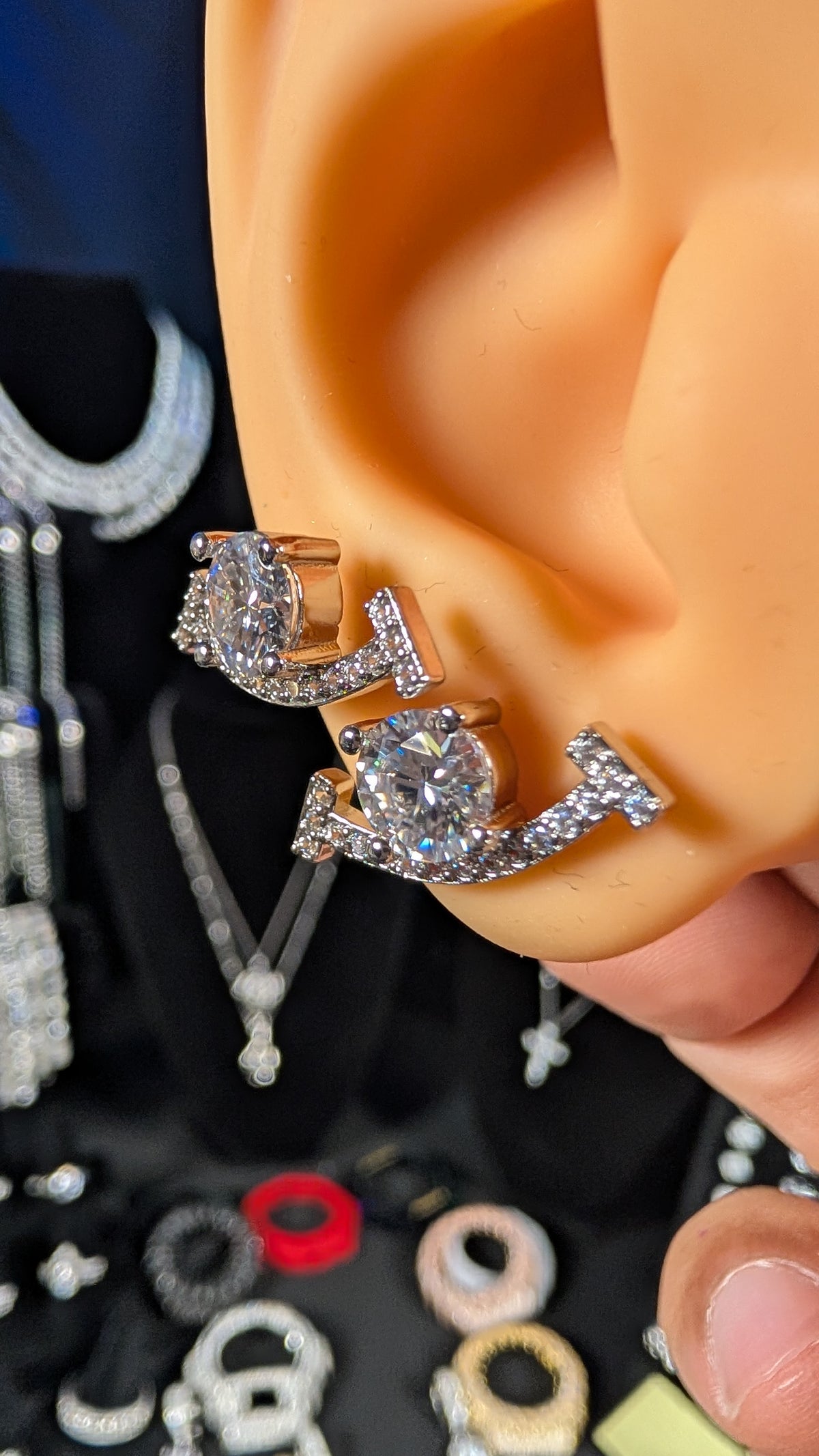 Glactic Ice 1CT Moissanite Cosmic Horizon Earrings S925 Sterling Silver