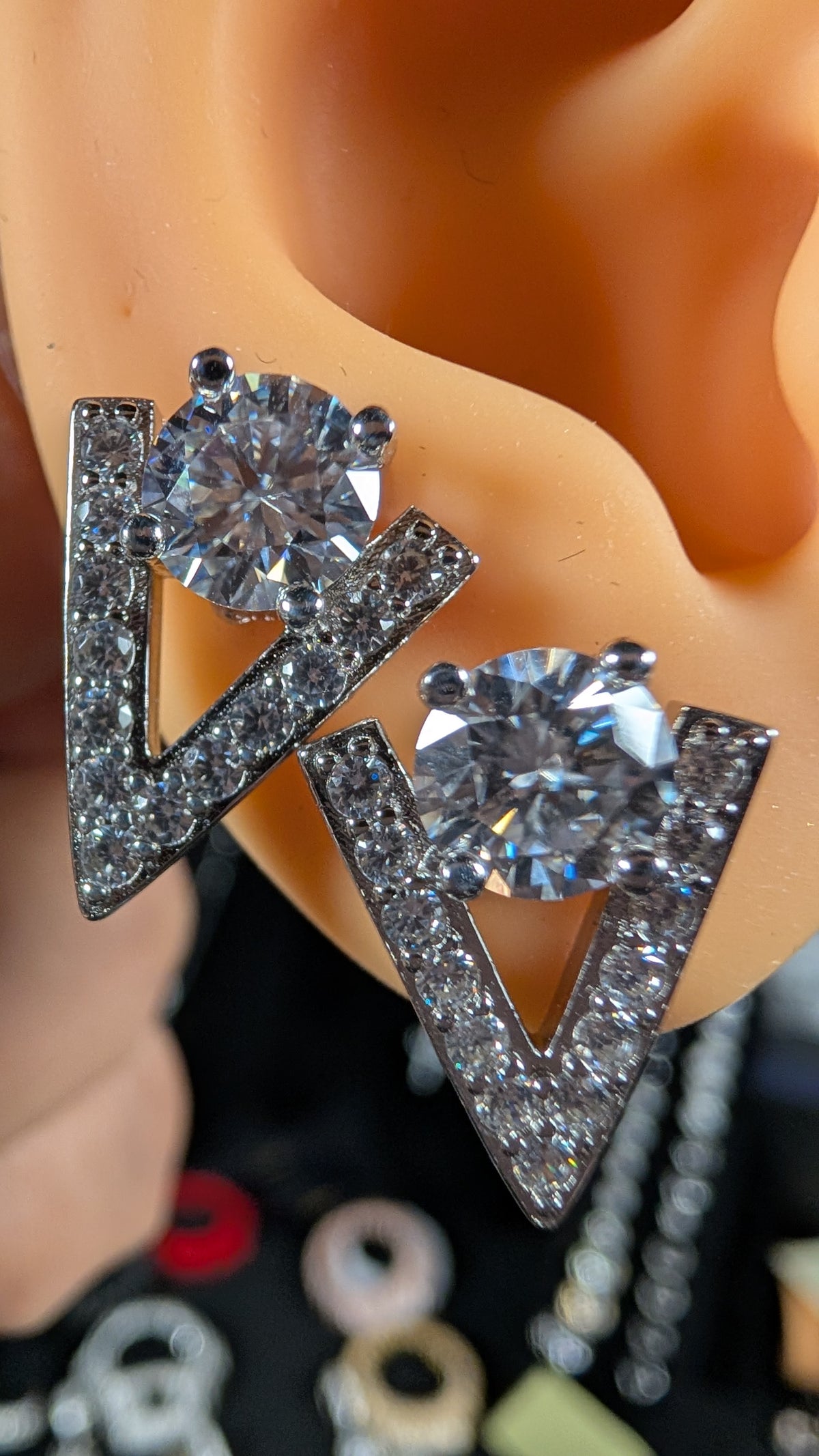Galactic Ice 1CT Stellar V Moissanite Earrings S925 Sterling Silver