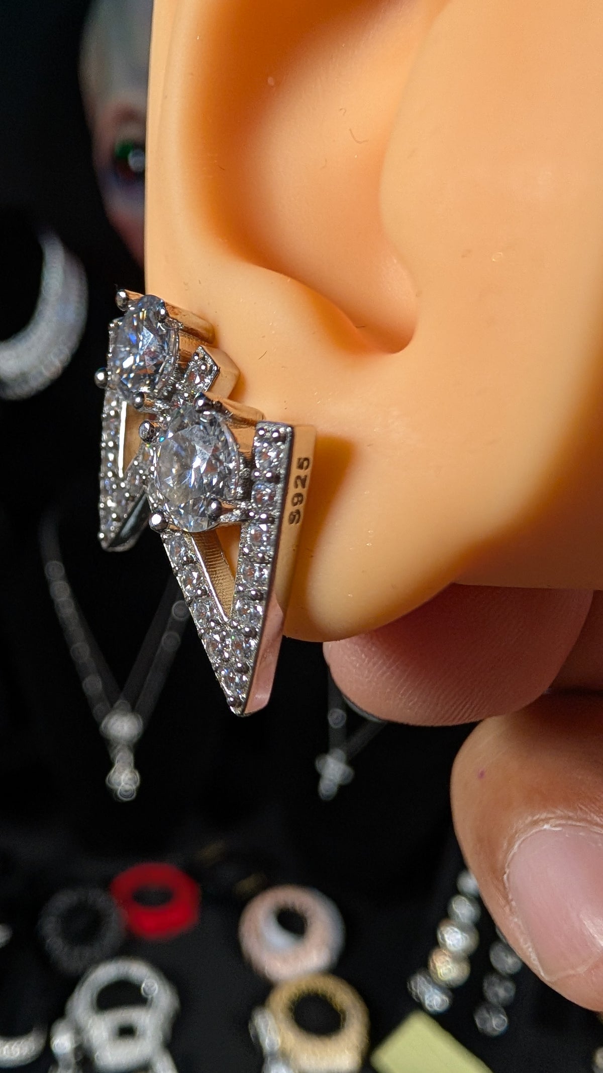 Galactic Ice 1CT Stellar V Moissanite Earrings S925 Sterling Silver