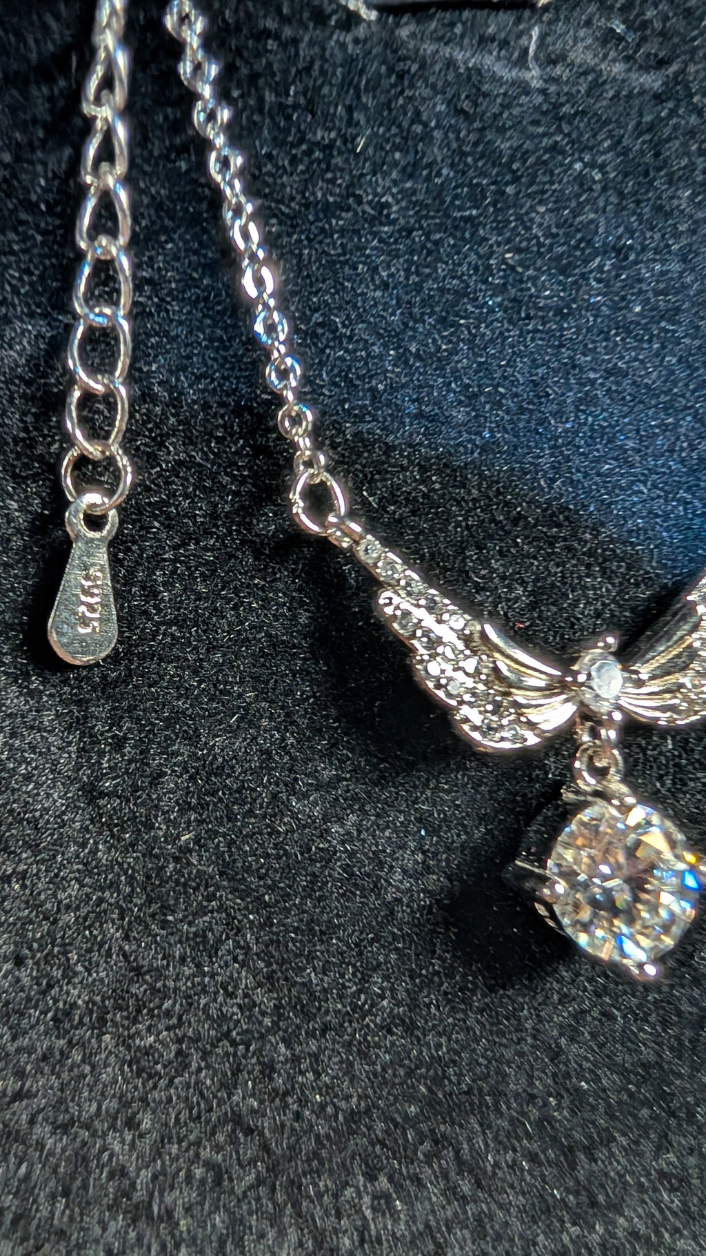 Galactic Ice 1CT Moissanite Celestial Wings Pendant S925 Sterling Silver