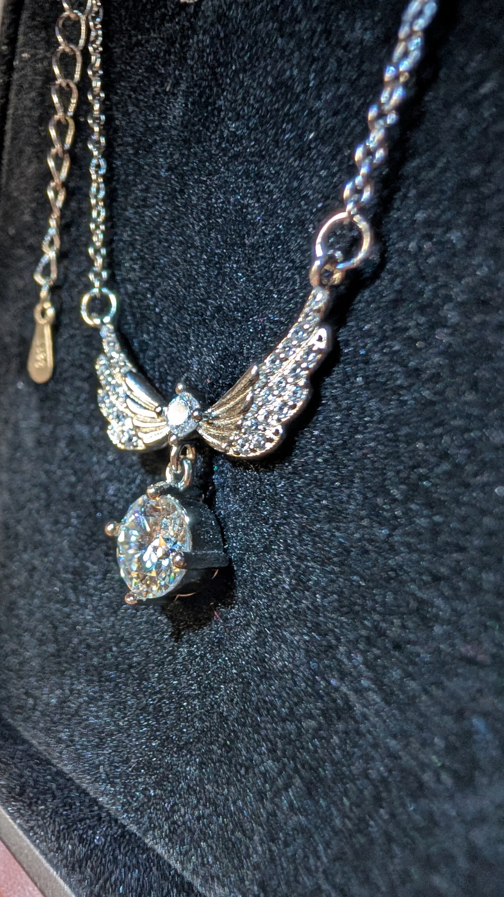Galactic Ice 1CT Moissanite Celestial Wings Pendant S925 Sterling Silver