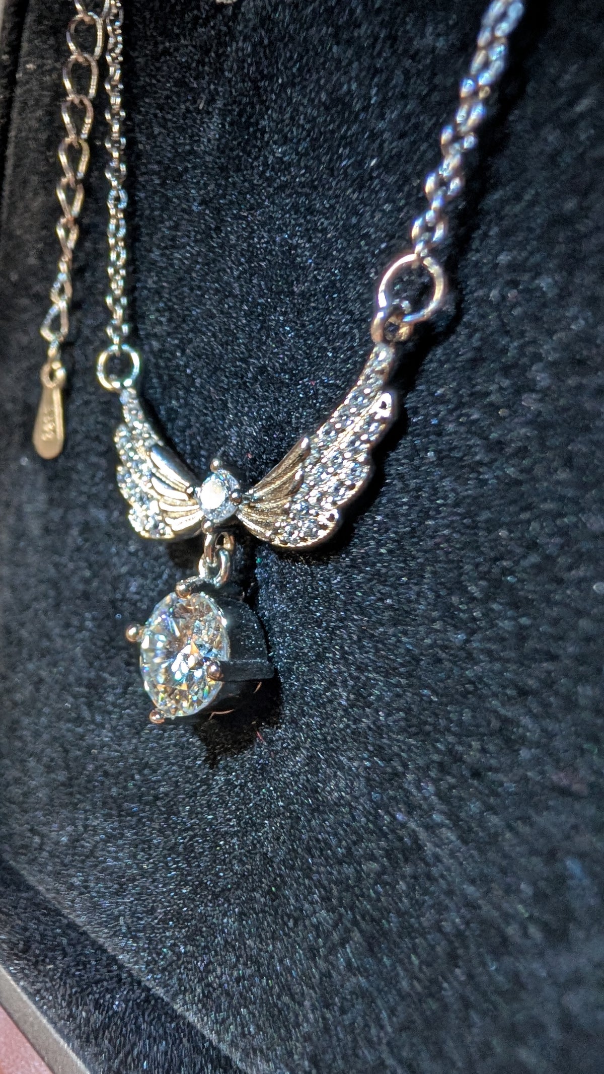 Galactic Ice 1CT Moissanite Celestial Wings Pendant S925 Sterling Silver
