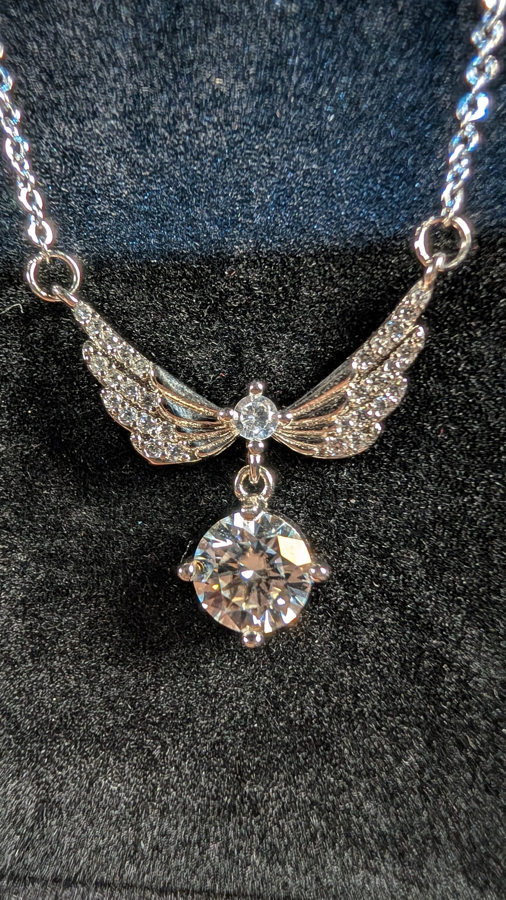 Galactic Ice 1CT Moissanite Celestial Wings Pendant S925 Sterling Silver