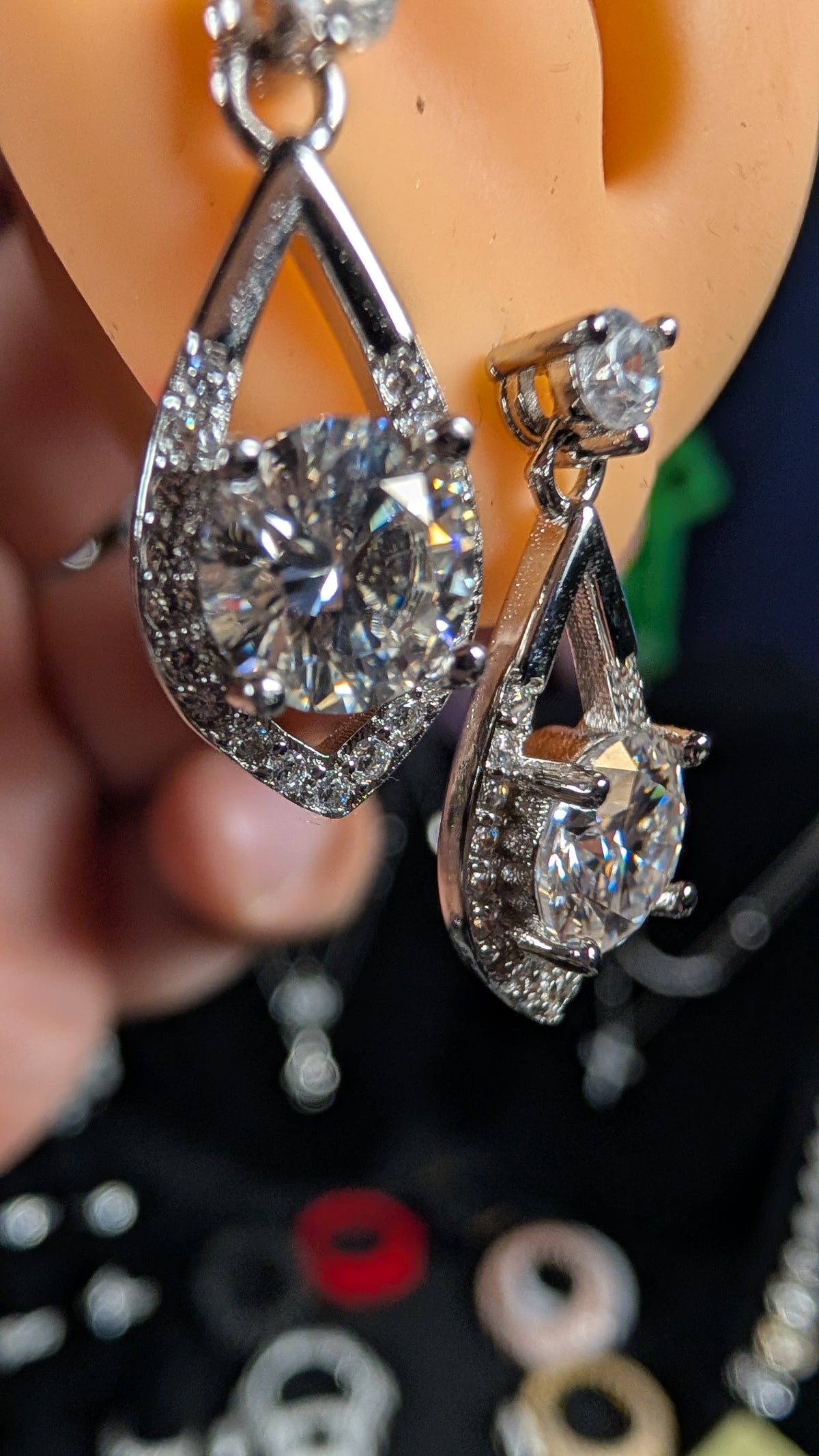 Galactic Ice 1CT Starlight Eclipse Moissanite Drop Earrings S925 Sterling Silver