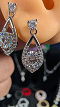 Galactic Ice 1CT Starlight Eclipse Moissanite Drop Earrings S925 Sterling Silver