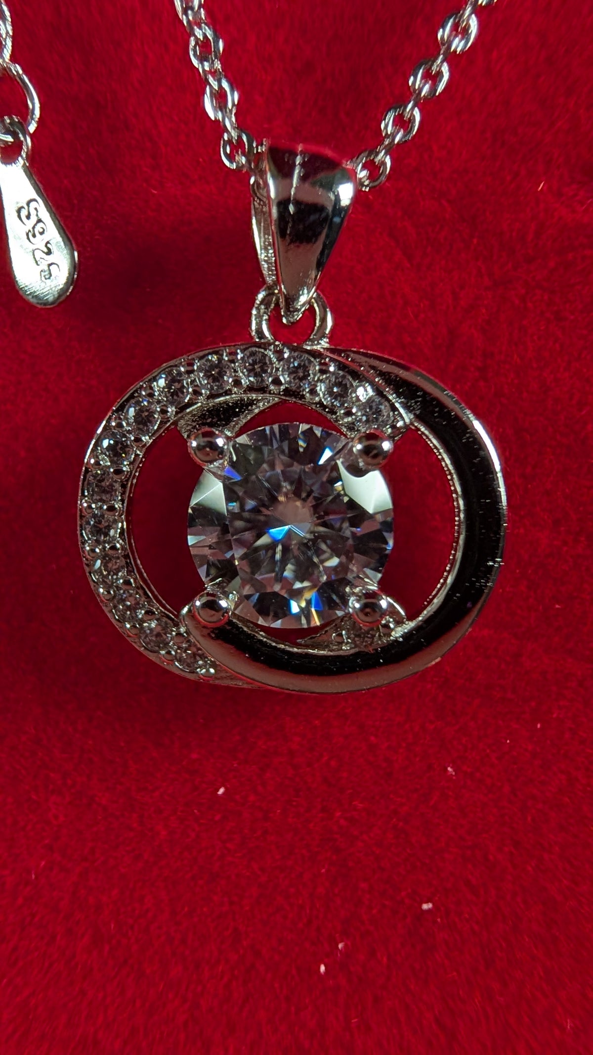 Galactic Ice 1CT Nova Eclipse Moissanite Pendant S925 Sterling Silver