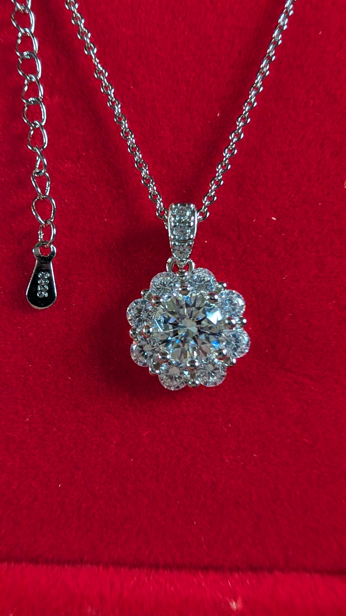 Galactic Ice 1CT Supernova Halo Moissanite Pendant S925 Sterling Silver