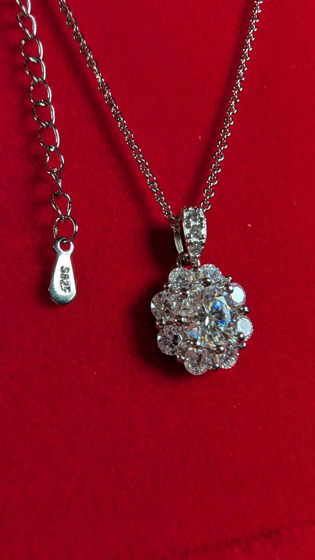 Galactic Ice 1CT Supernova Halo Moissanite Pendant S925 Sterling Silver