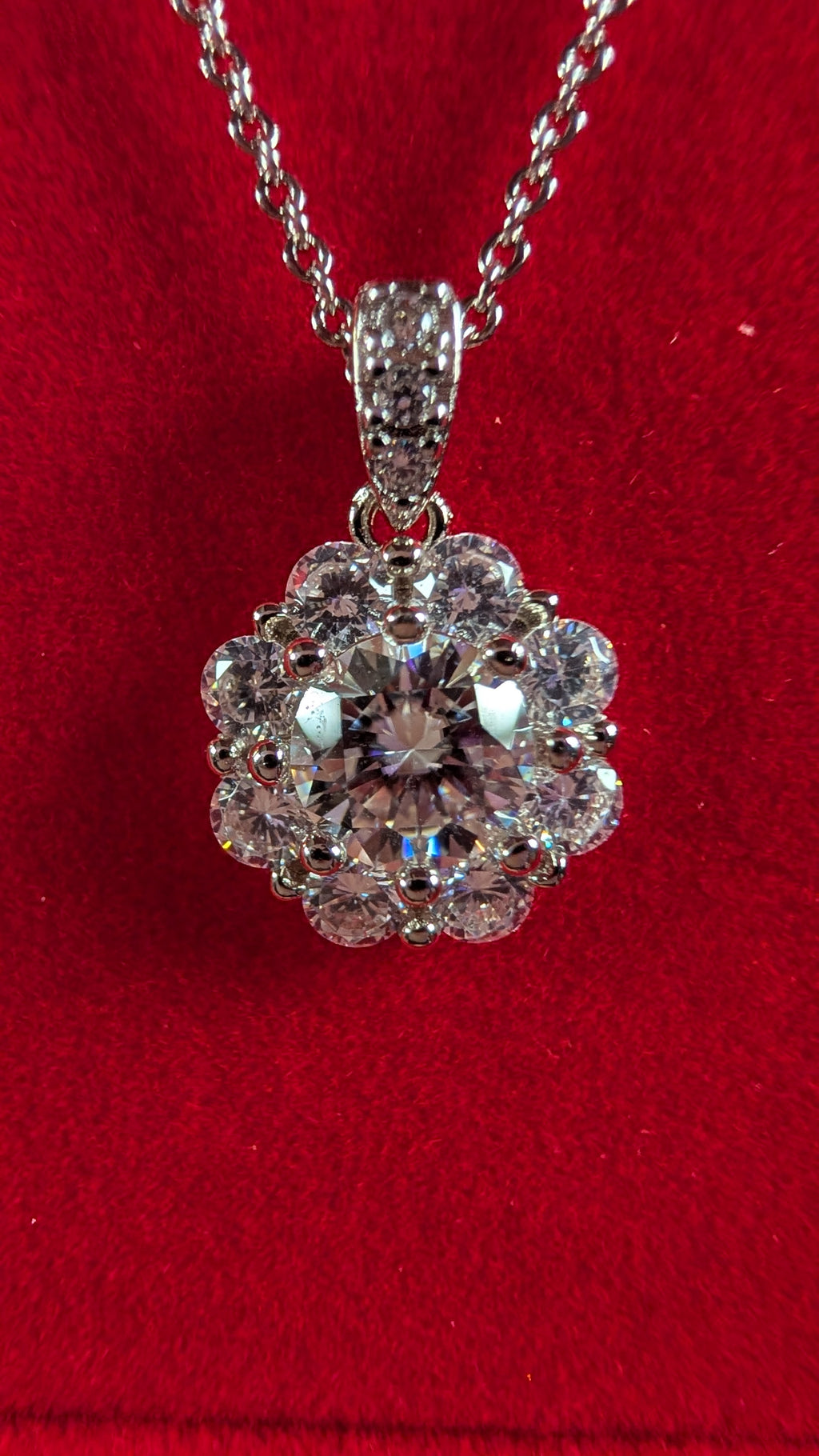 Galactic Ice 1CT Supernova Halo Moissanite Pendant S925 Sterling Silver