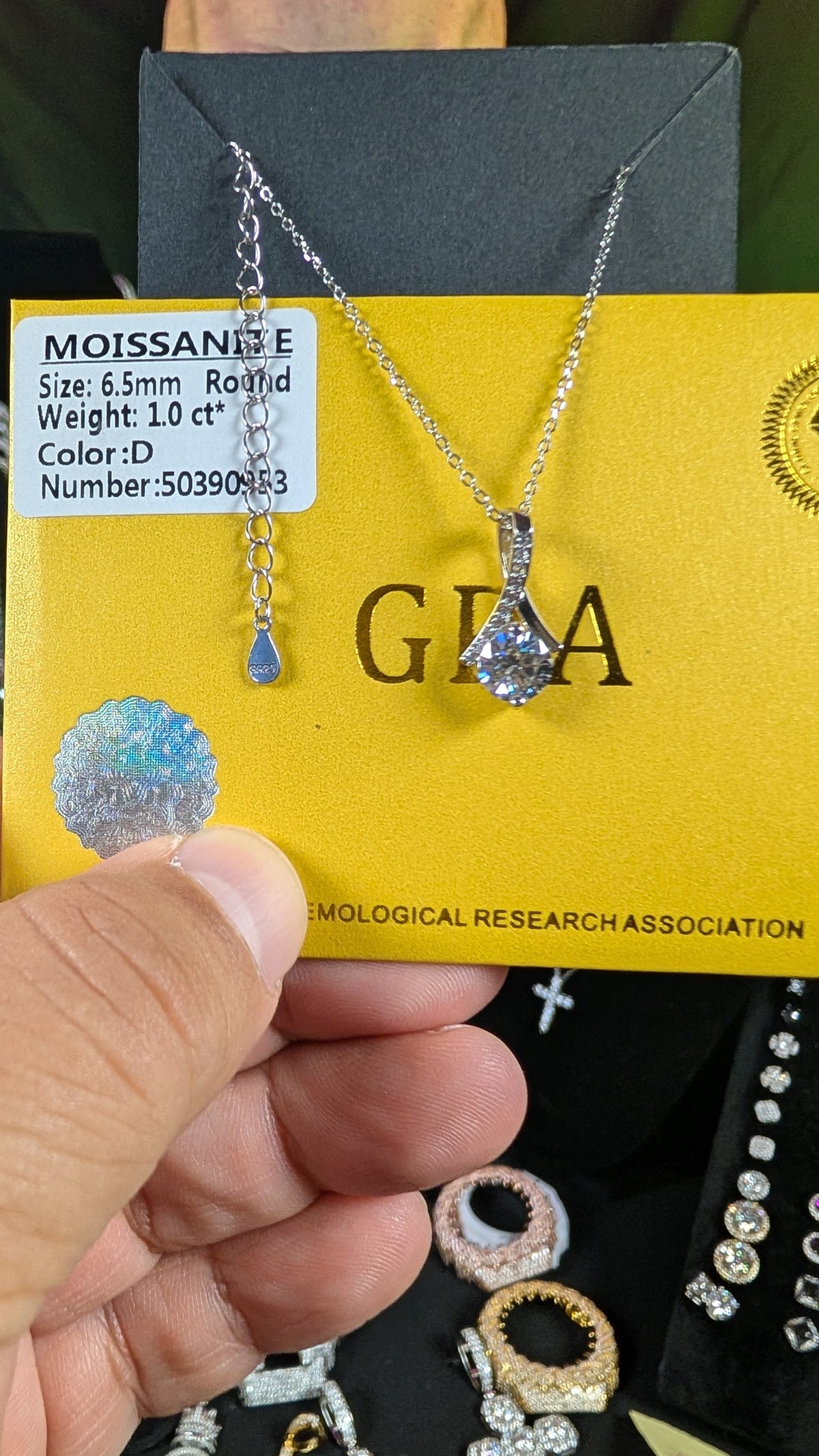 Galactic Ice 1CT Event Horizon Infinity Moissanite Pendant S925 Sterling Silver