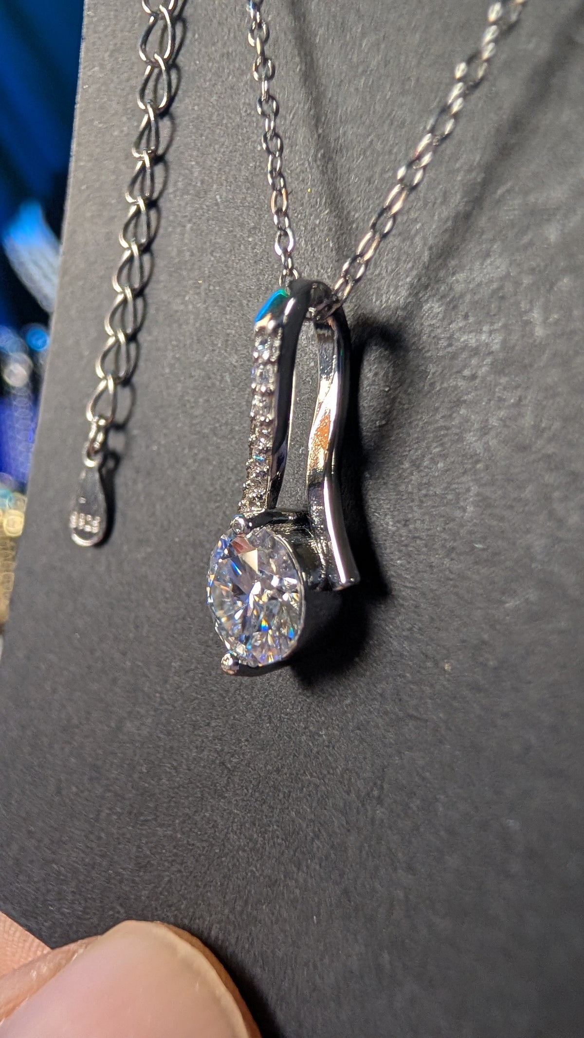 Galactic Ice 1CT Event Horizon Infinity Moissanite Pendant S925 Sterling Silver