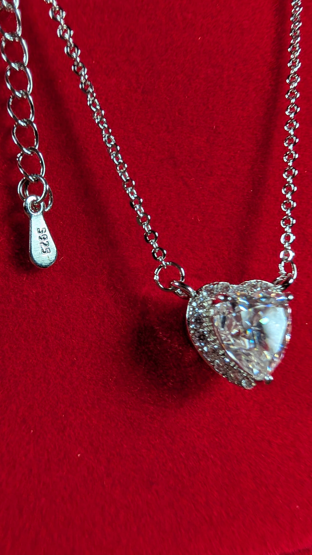 Galactic Ice 1CT Cosmic Heart Halo Moissanite Pendant
