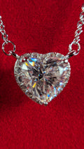 Galactic Ice 1CT Cosmic Heart Halo Moissanite Pendant
