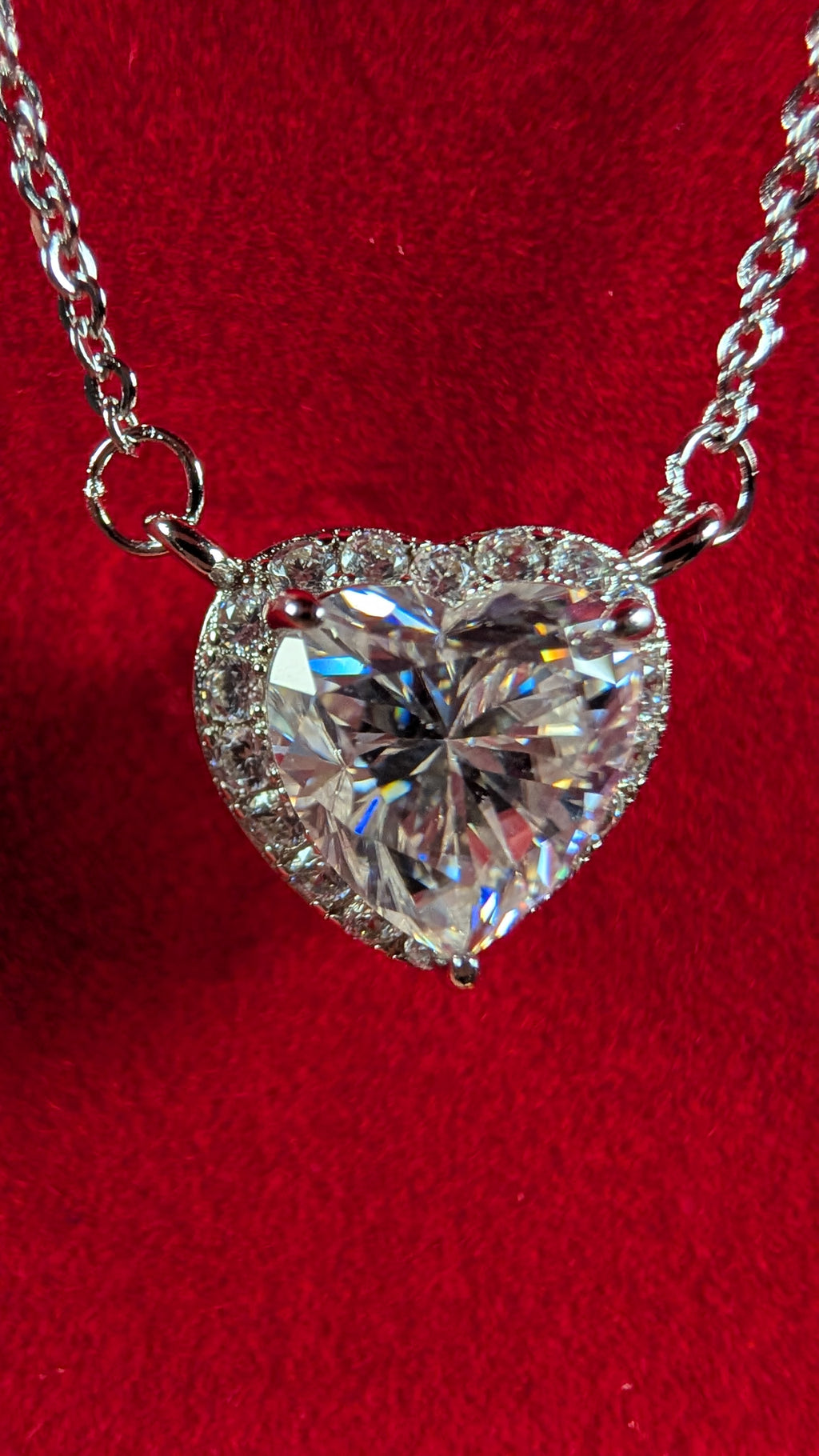 Galactic Ice 1CT Cosmic Heart Halo Moissanite Pendant