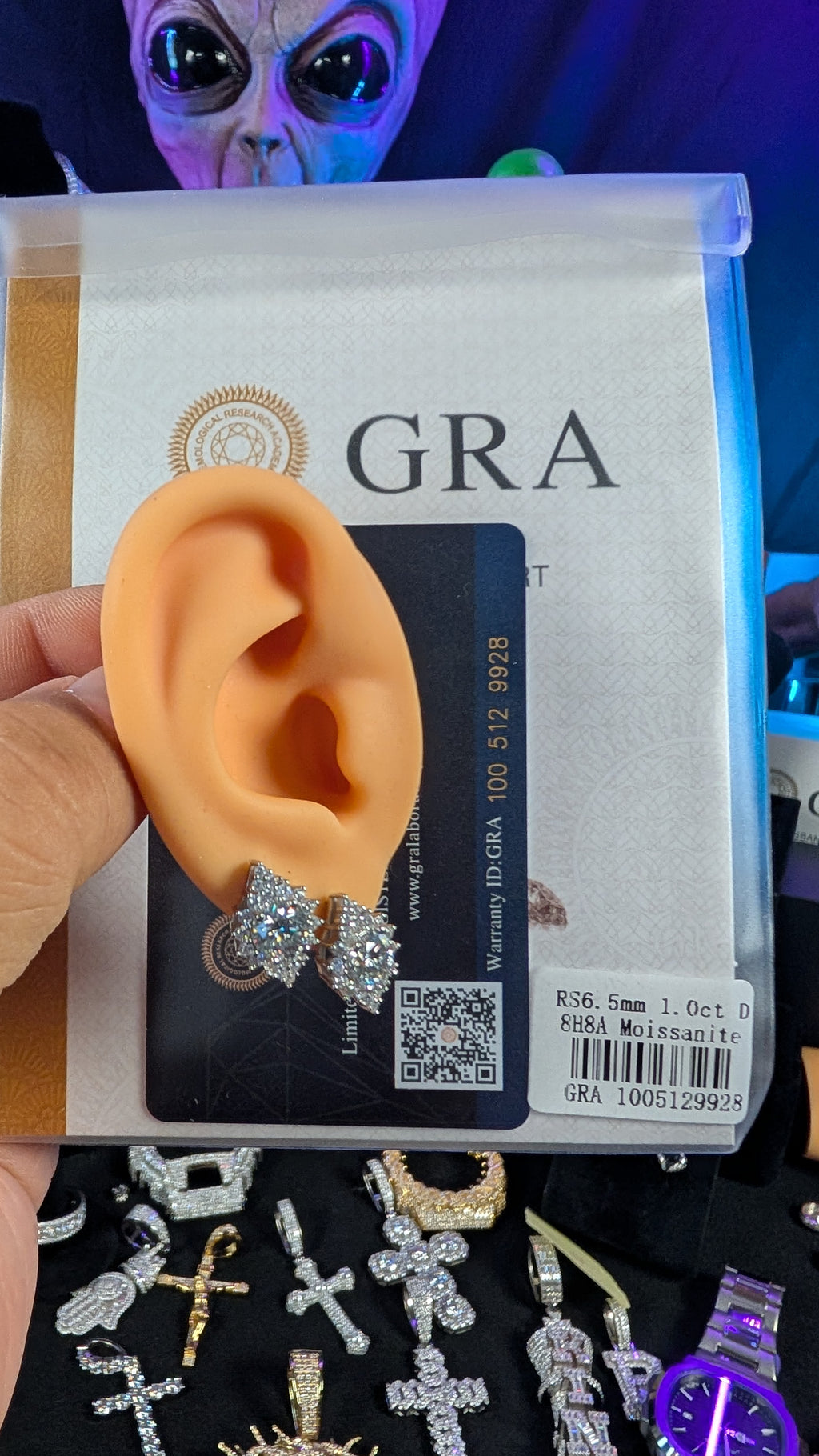 Galactic Ice 1CT Andromada Crown Moissanite Starbusrt Earrings S925 Sterling Silver