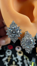 Galactic Ice 1CT Andromada Crown Moissanite Starbusrt Earrings S925 Sterling Silver