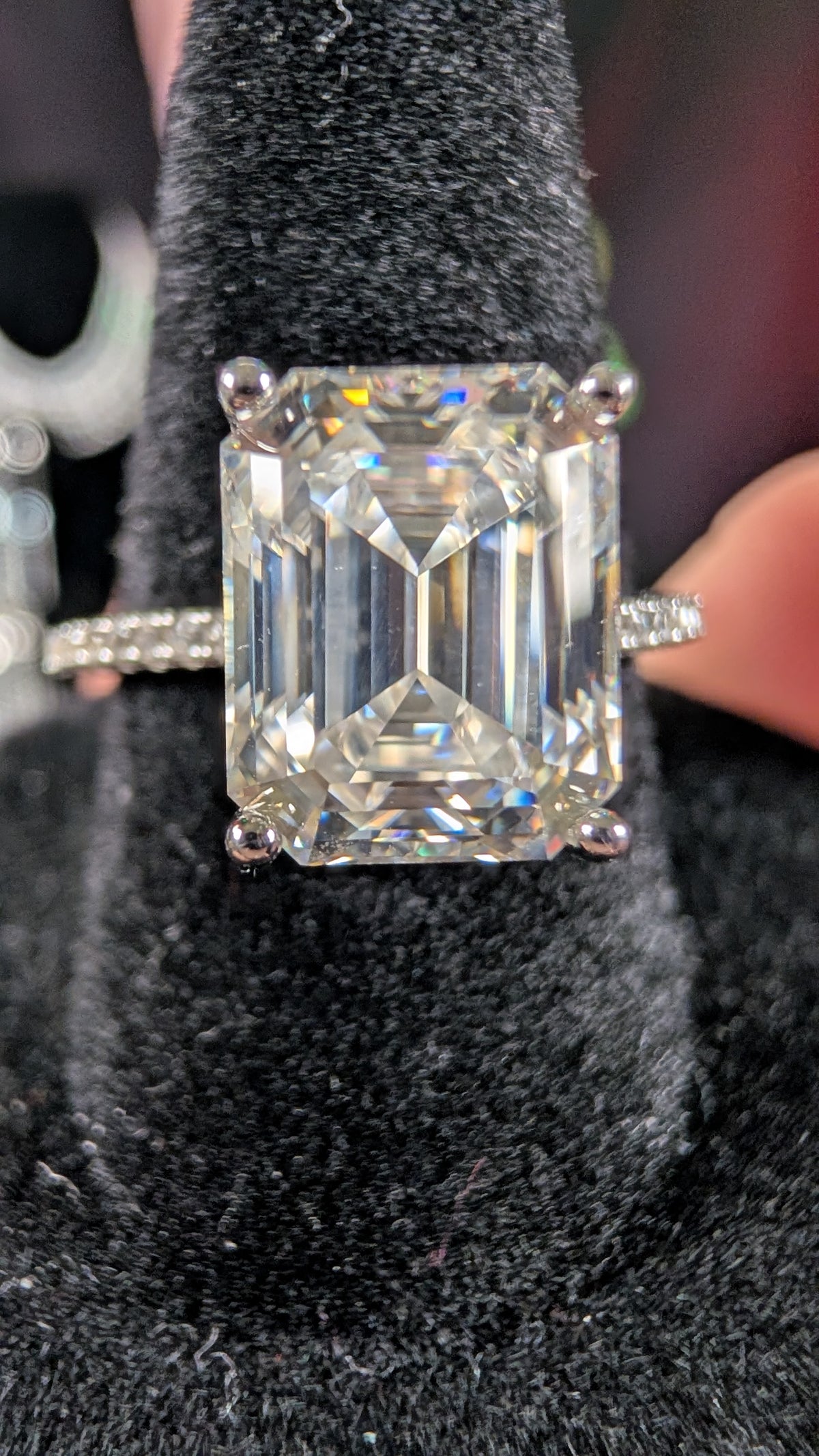 Galactic Ice 4CT Andromeda Emerald Cut Moissanite S925 Sterling Silver