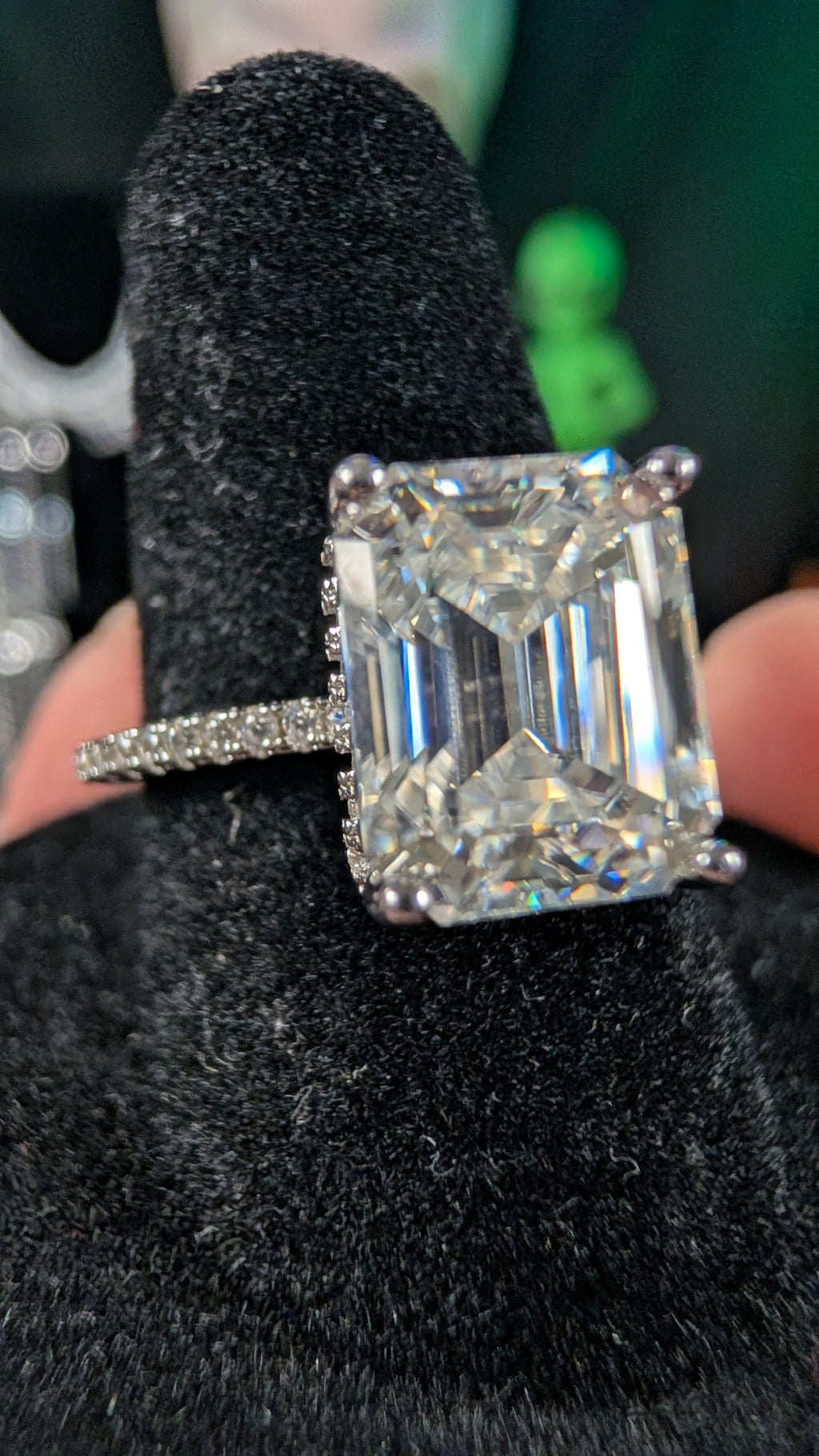 Galactic Ice 4CT Andromeda Emerald Cut Moissanite S925 Sterling Silver