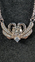 Galactic Ice Celestial Embrace 1CT Moissanite Heart & Wings S925 Necklace