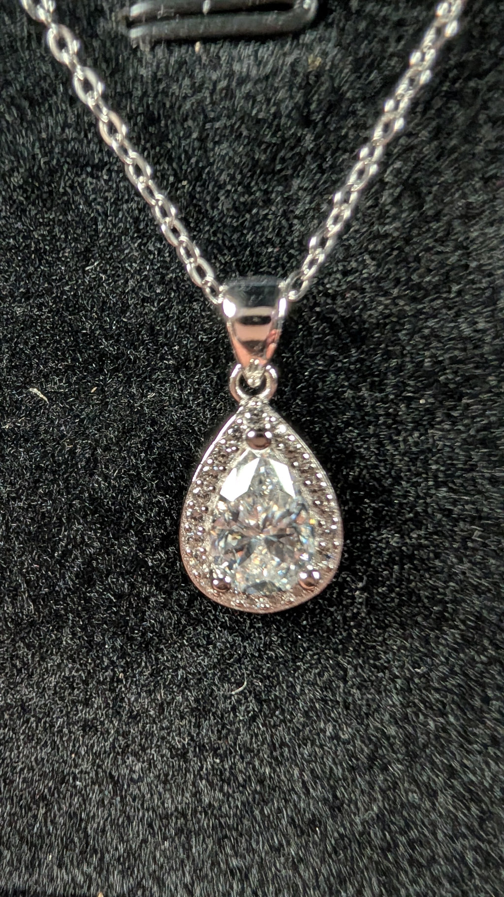 Galactic Ice Stardrop Halo 1CT Pear Cut Moissanite S925 Necklace