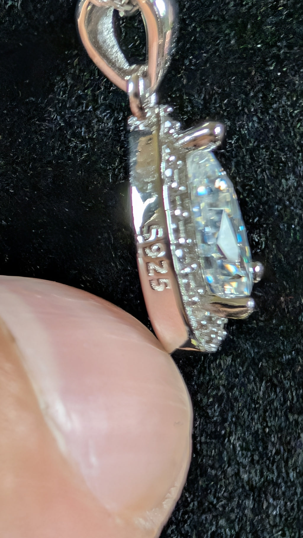 Galactic Ice Stardrop Halo 1CT Pear Cut Moissanite S925 Necklace