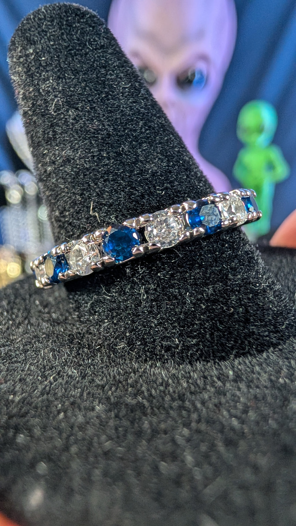 Plated CZ Neptune Starlight Blue/White Eternity Band