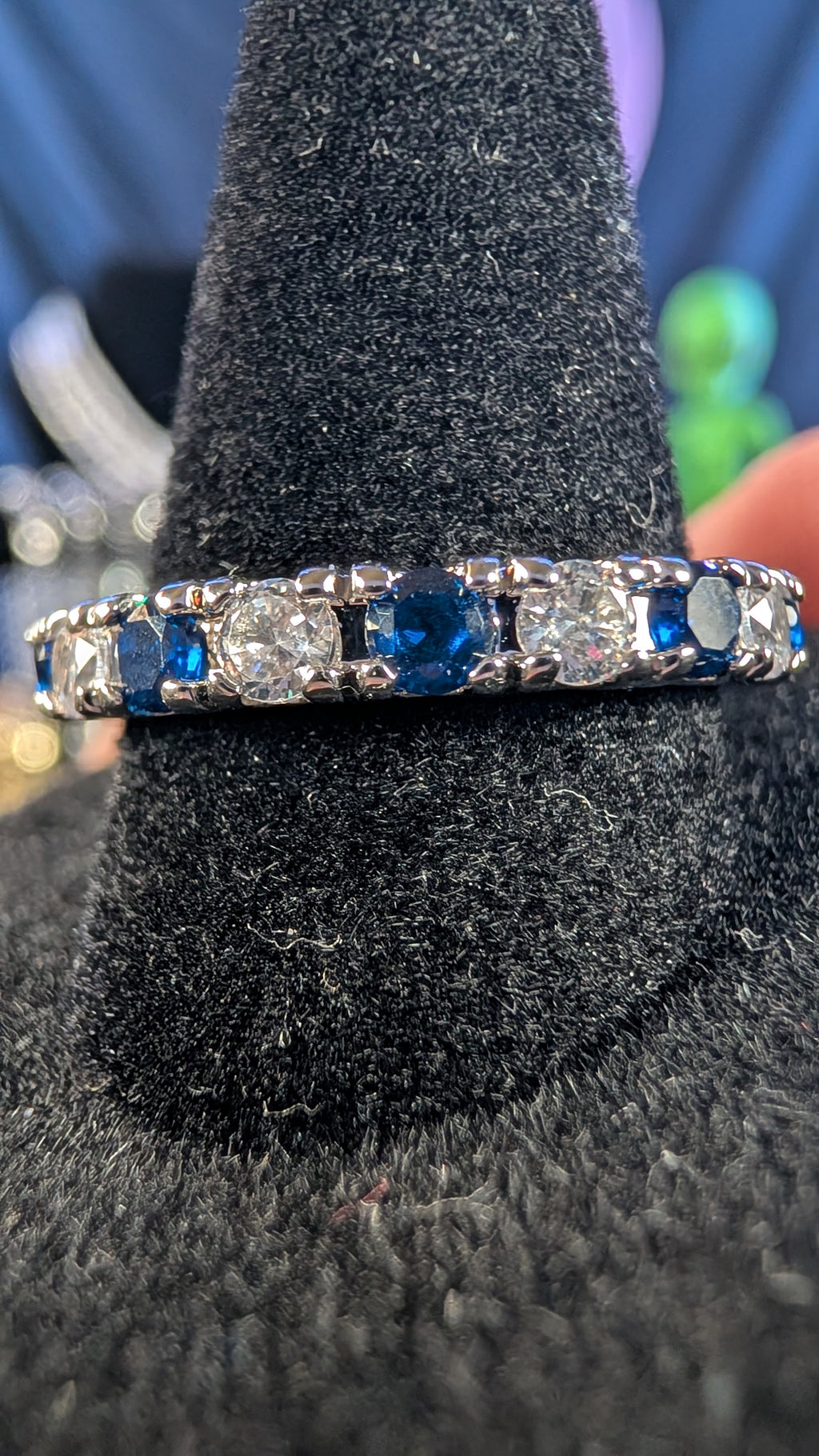 Plated CZ Neptune Starlight Blue/White Eternity Band