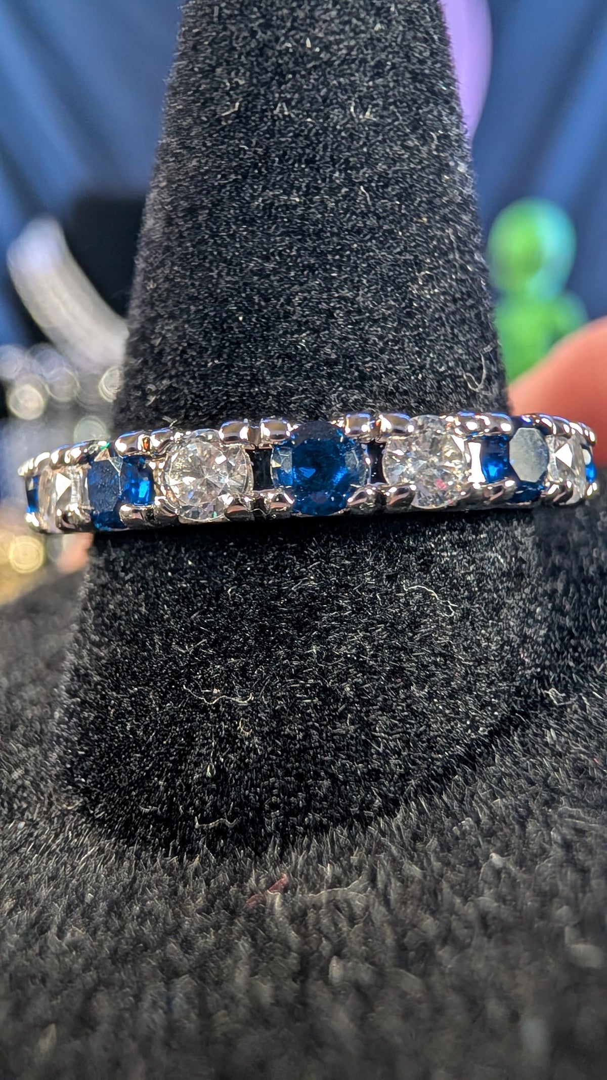 Plated CZ Neptune Starlight Blue/White Eternity Band