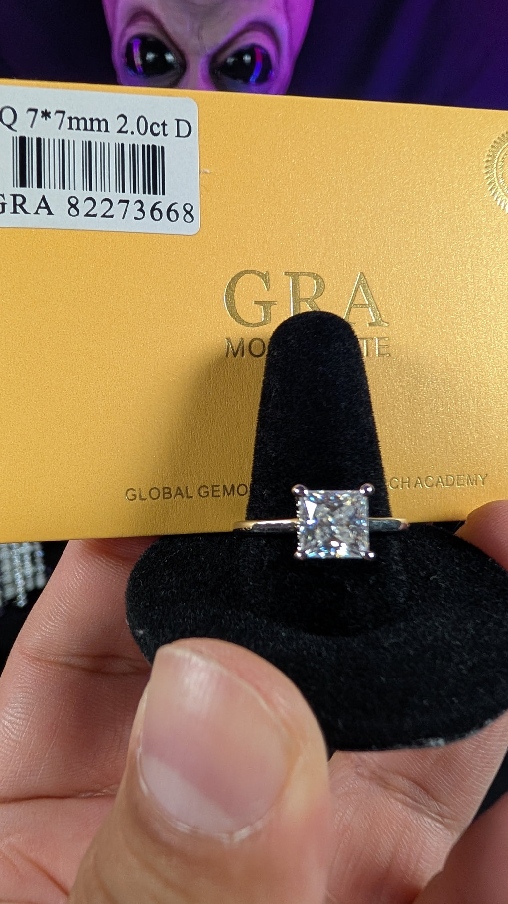 Plated 2CT Andromeda Princess Cut Moissanite Silver Plated Ring