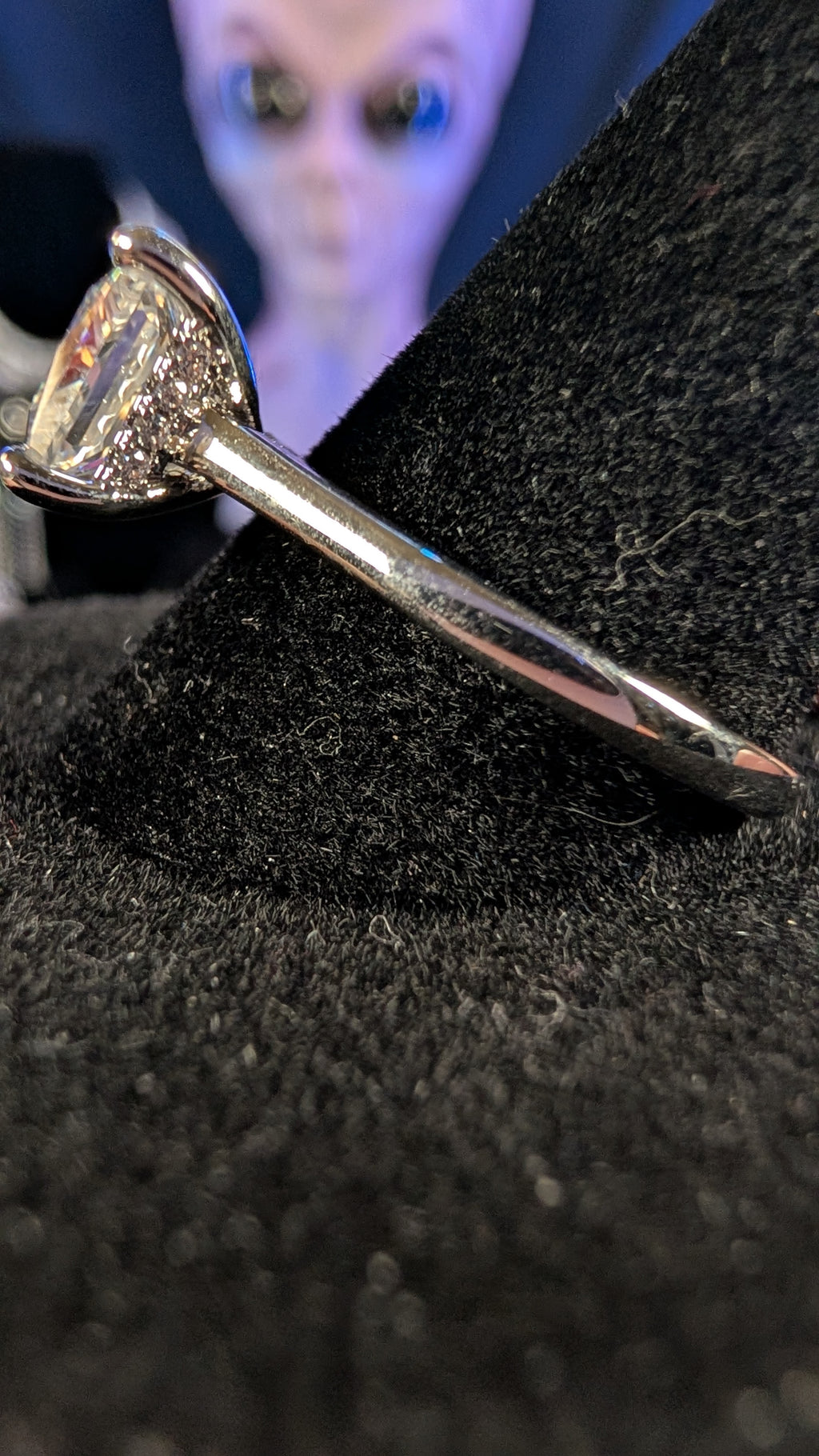 Plated 2CT Andromeda Princess Cut Moissanite Silver Plated Ring
