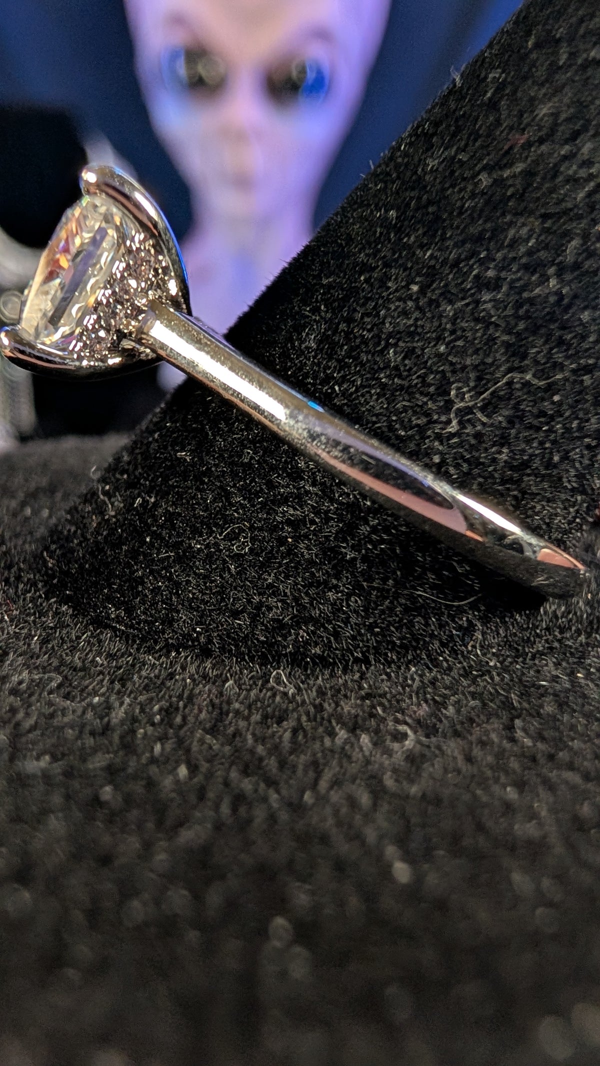 Plated 2CT Andromeda Princess Cut Moissanite Silver Plated Ring