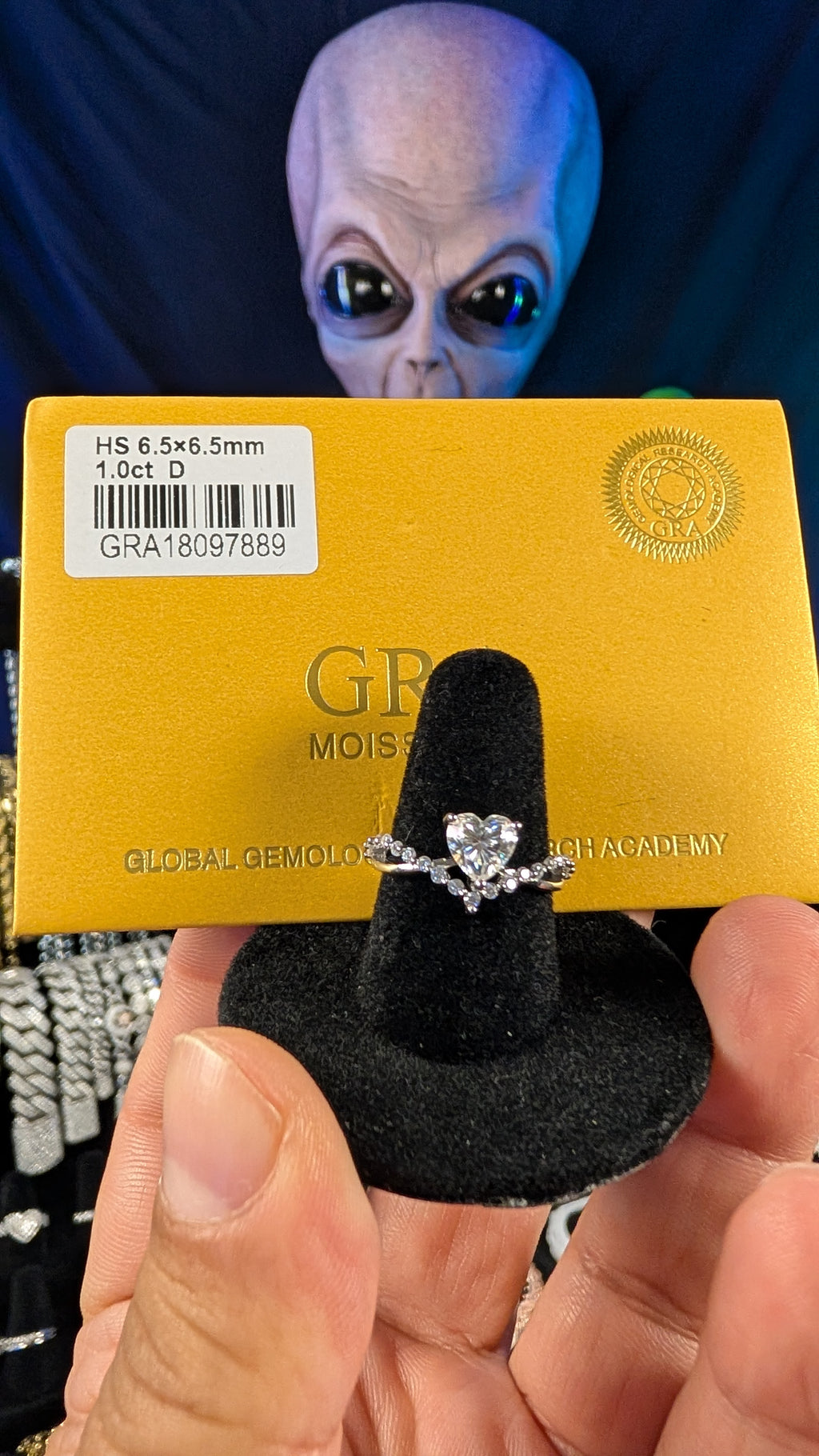 Galactic Ice Cosmic Heart 1CT Moissanite S925 Sterling Silver