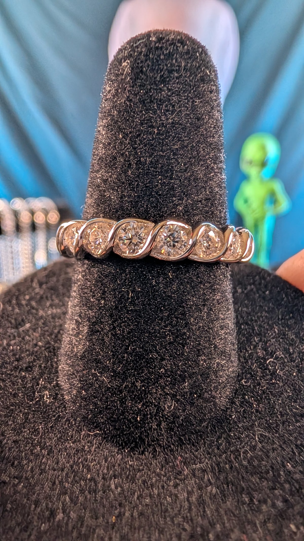 Galactic Ice Orbit Wave Moissanite Eternity S925 Sterling Silver