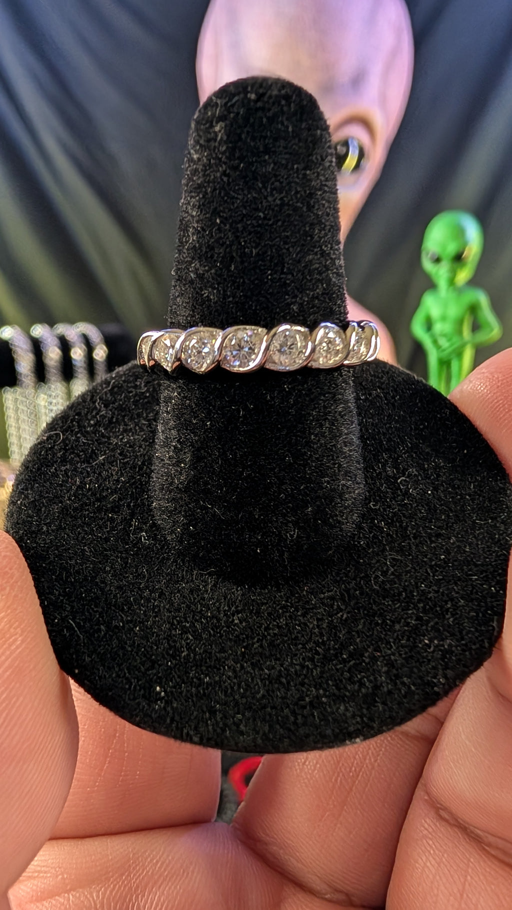Galactic Ice Orbit Wave Moissanite Eternity S925 Sterling Silver