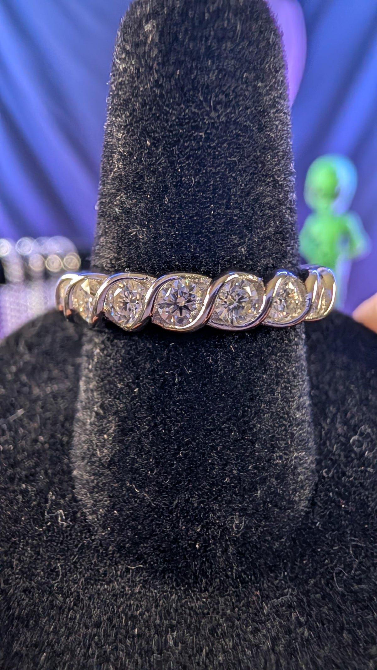 Galactic Ice Orbit Wave Moissanite Eternity S925 Sterling Silver