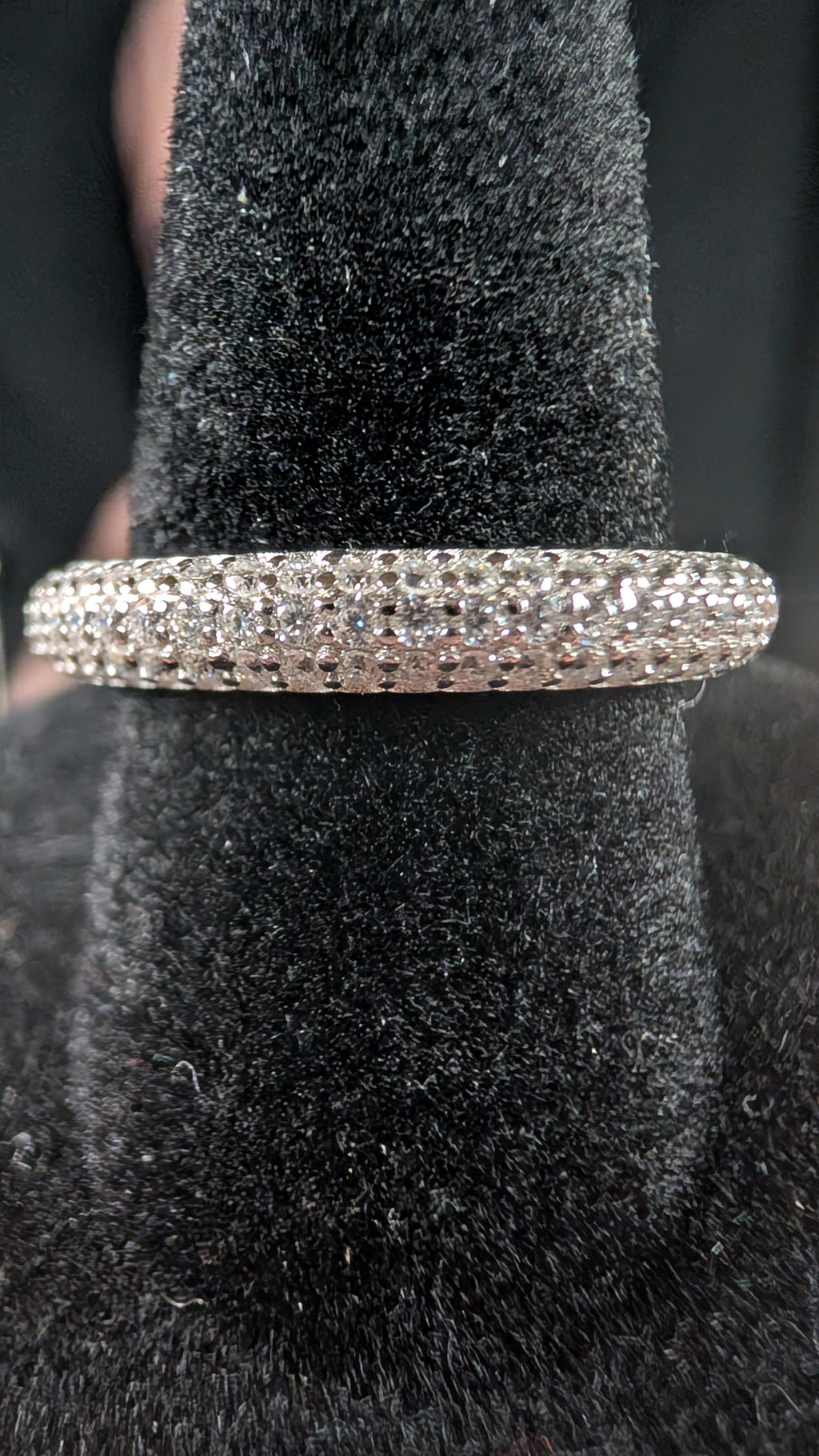 Galatice Ice 1.2mm Stardust Orbit Pave S925 Sterling Silver Ring