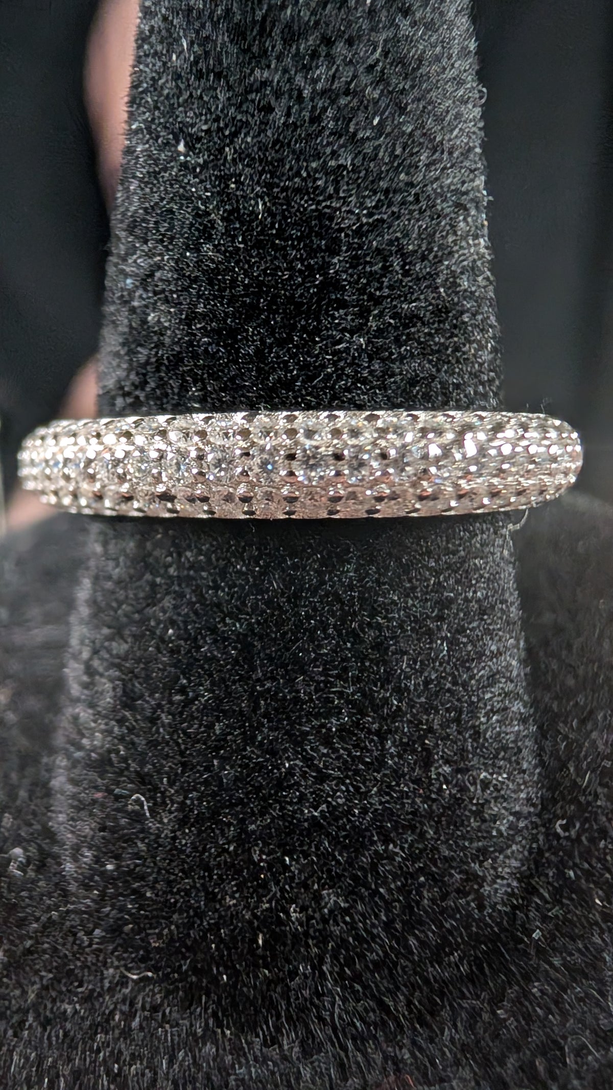 Galatice Ice 1.2mm Stardust Orbit Pave S925 Sterling Silver Ring