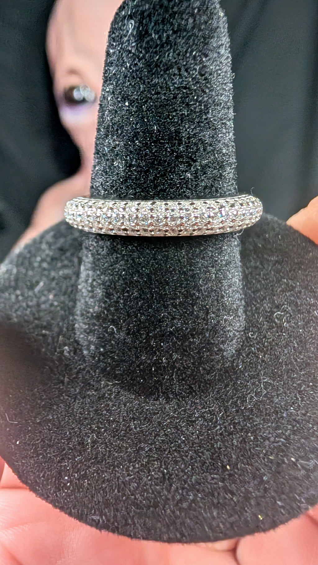 Galatice Ice 1.2mm Stardust Orbit Pave S925 Sterling Silver Ring