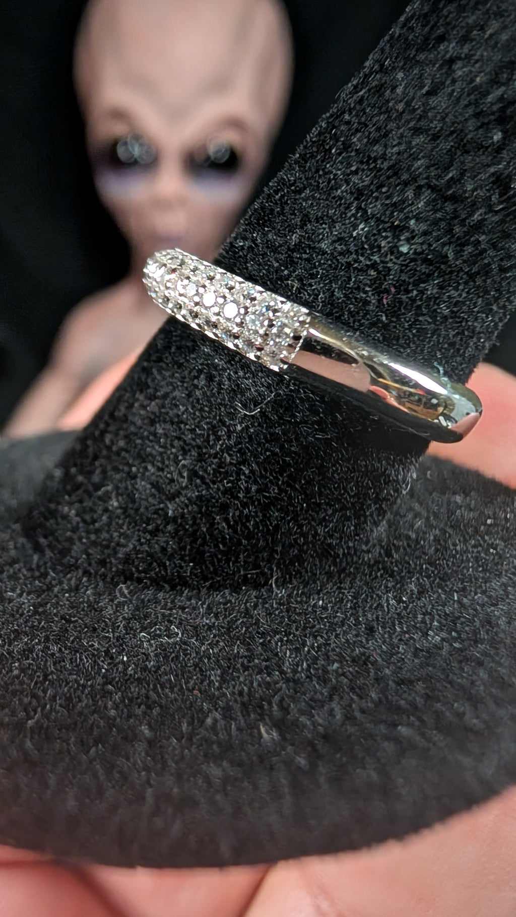 Galatice Ice 1.2mm Stardust Orbit Pave S925 Sterling Silver Ring